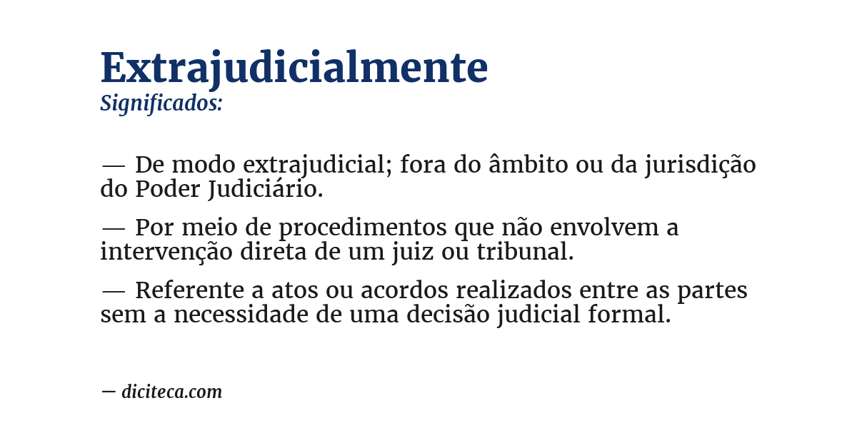 Significado de extrajudicialmente