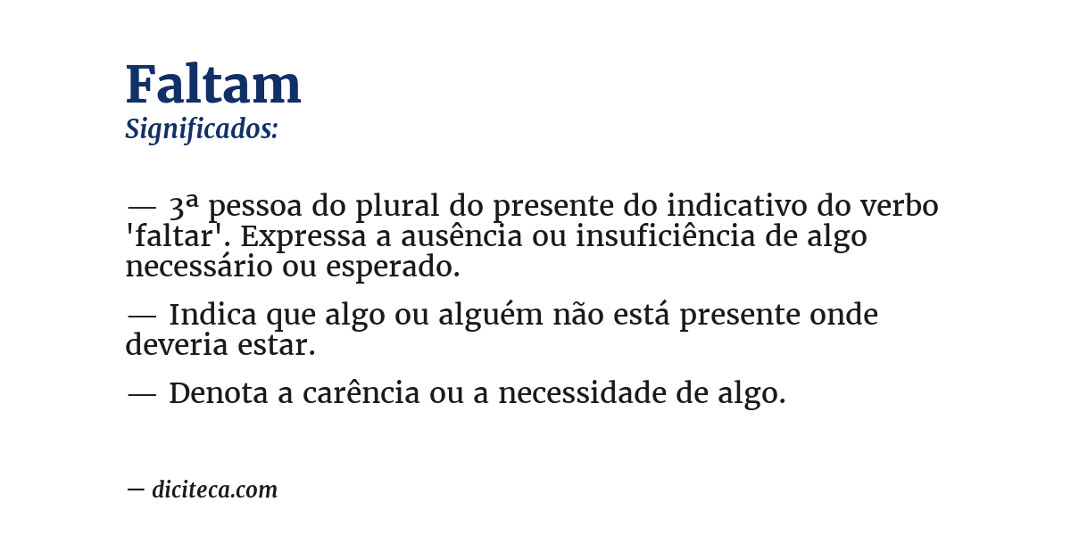 Significado de faltam