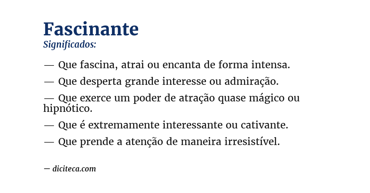 Significado de fascinante