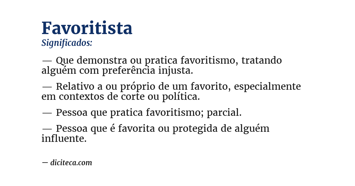 Significado de favoritista