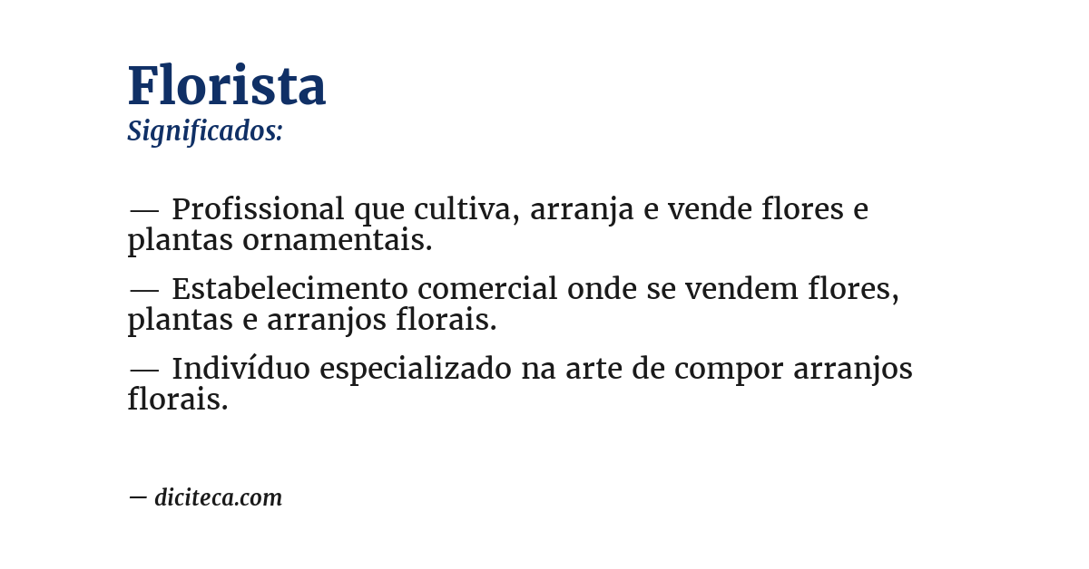 Significado de florista