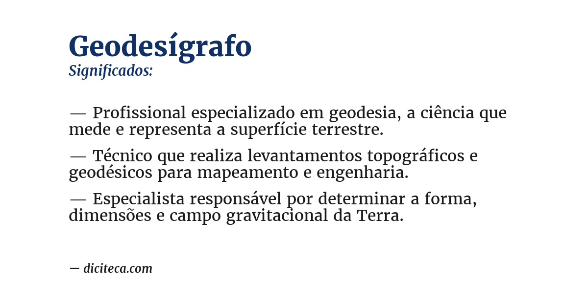 Significado de geodesígrafo