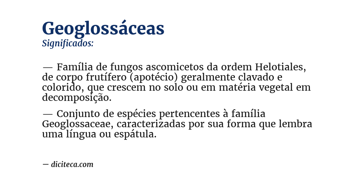Significado de geoglossáceas