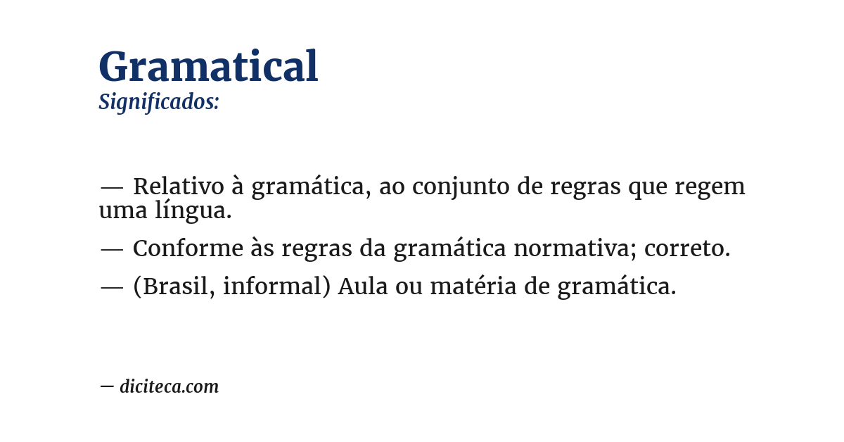 Significado de gramatical