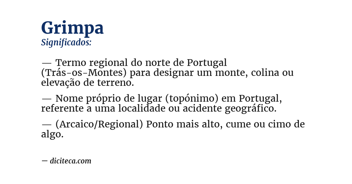 Significado de grimpa