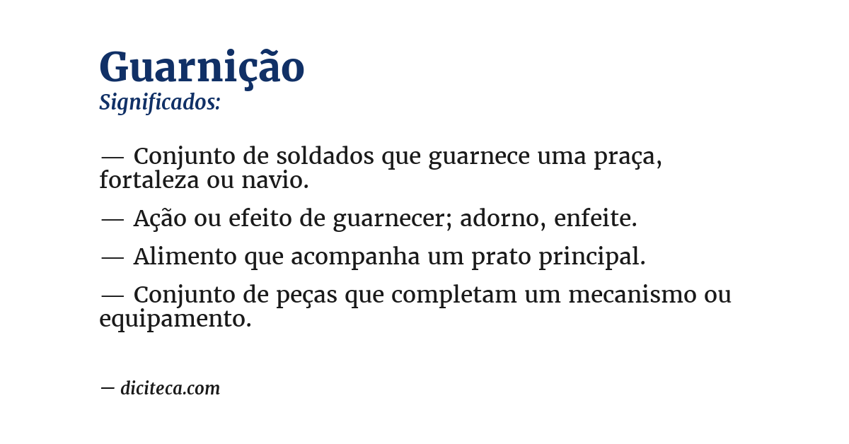 Significado de guarnição