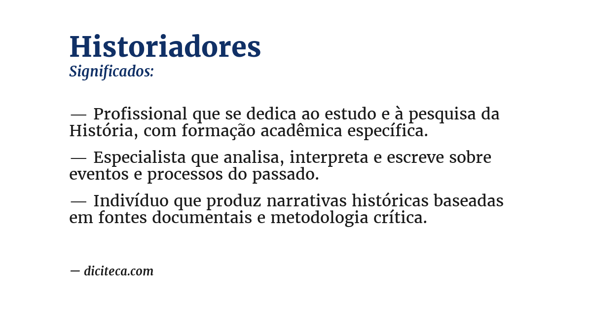 Significado de historiadores