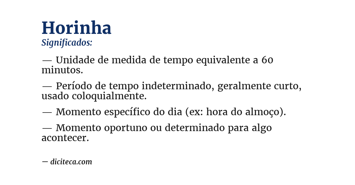 Significado de horinha