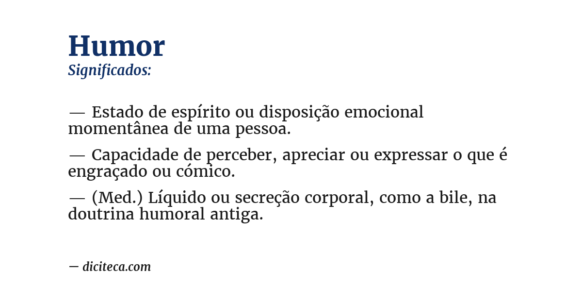 Significado de humor