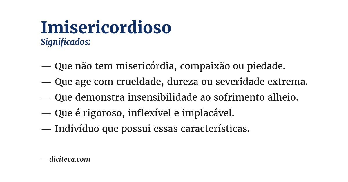 Significado de imisericordioso
