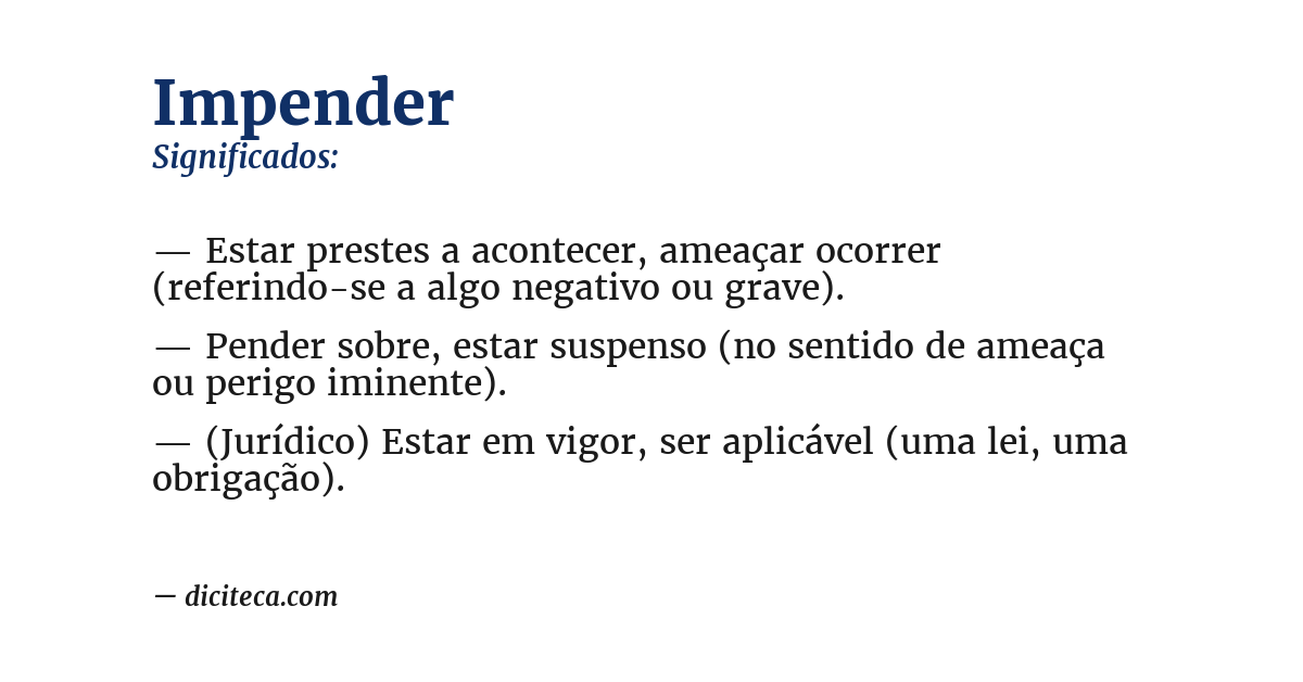 Significado de impender