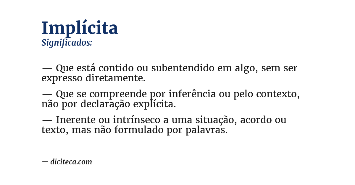 Significado de implícita