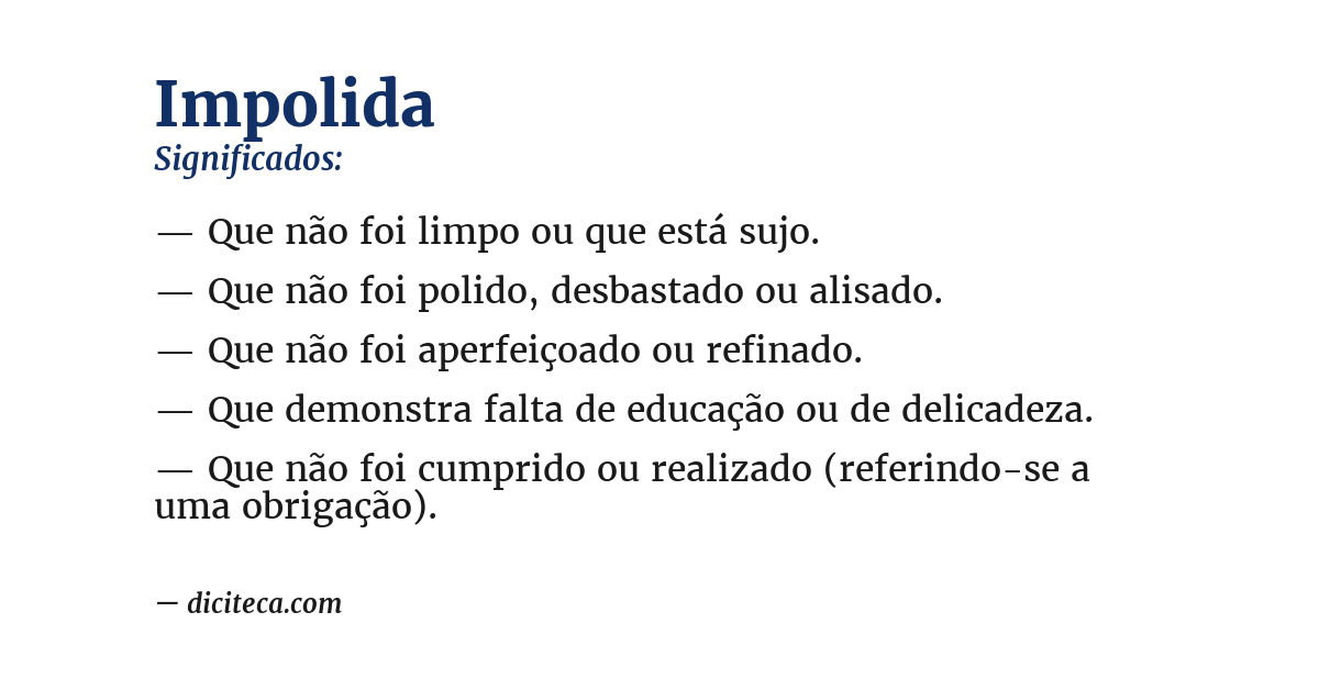 Significado de impolida