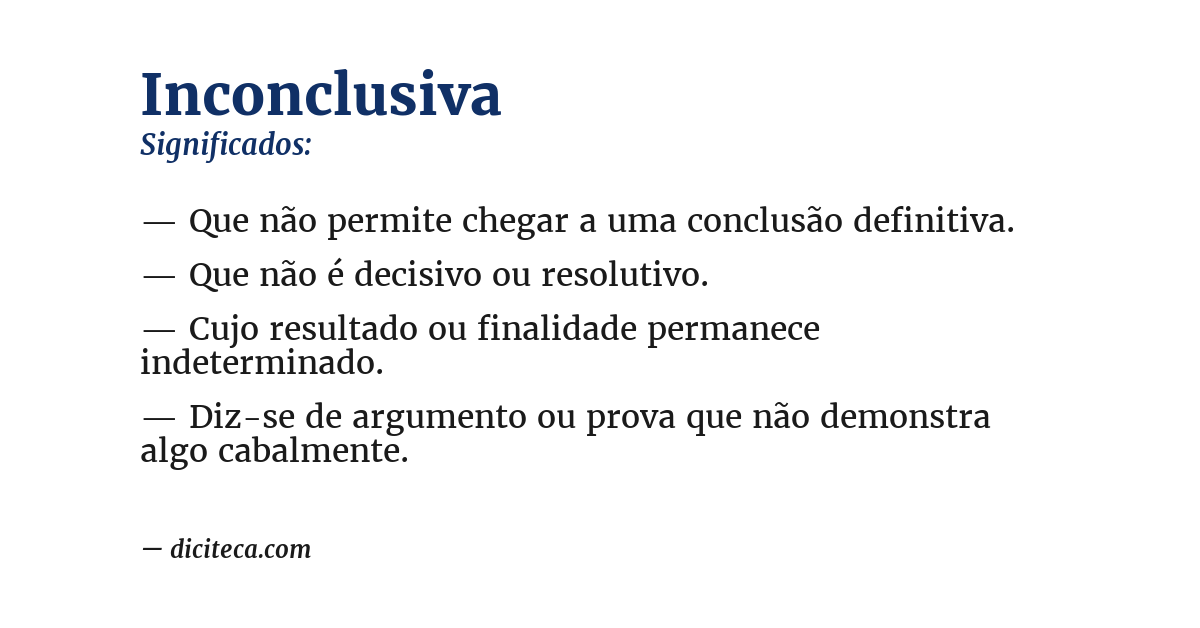 Significado de inconclusiva
