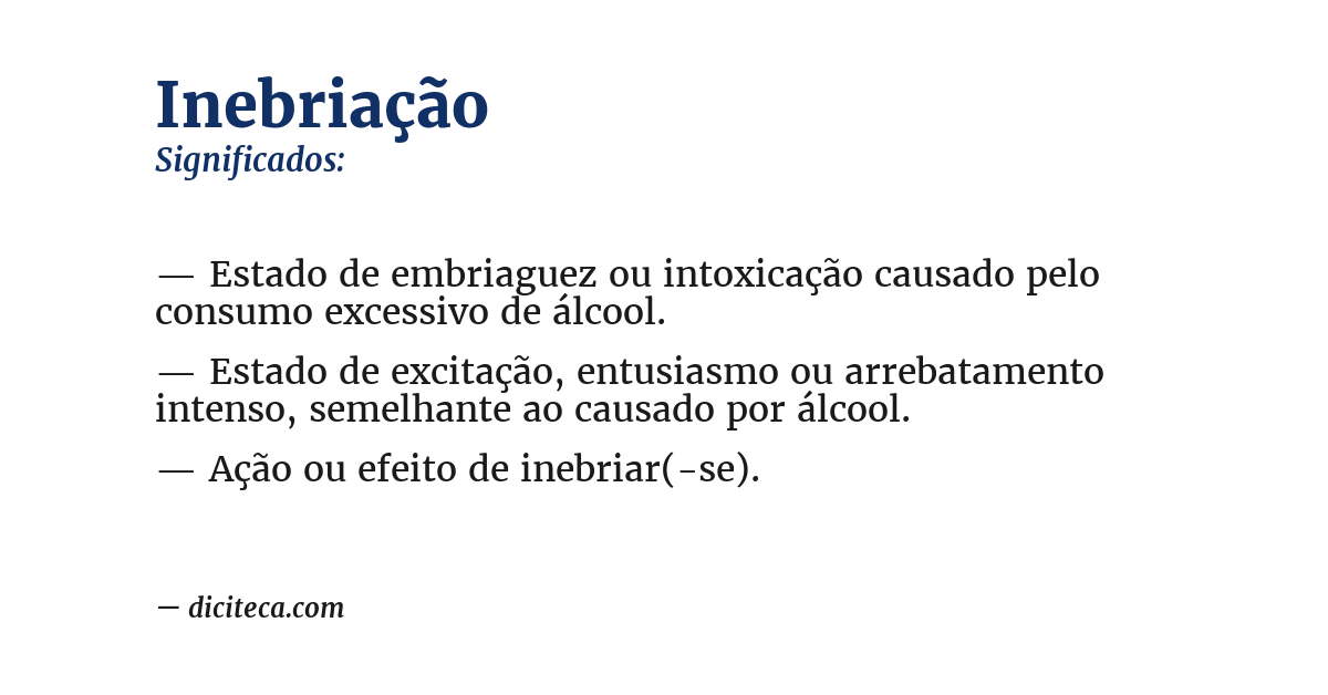 Significado de inebriação