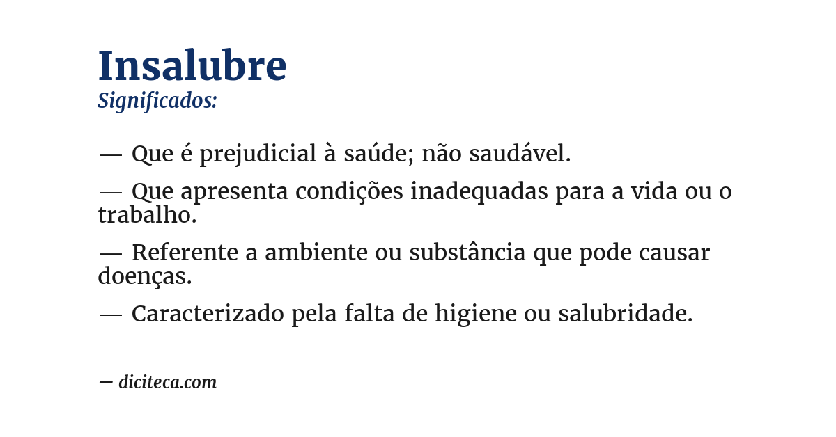 Significado de insalubre