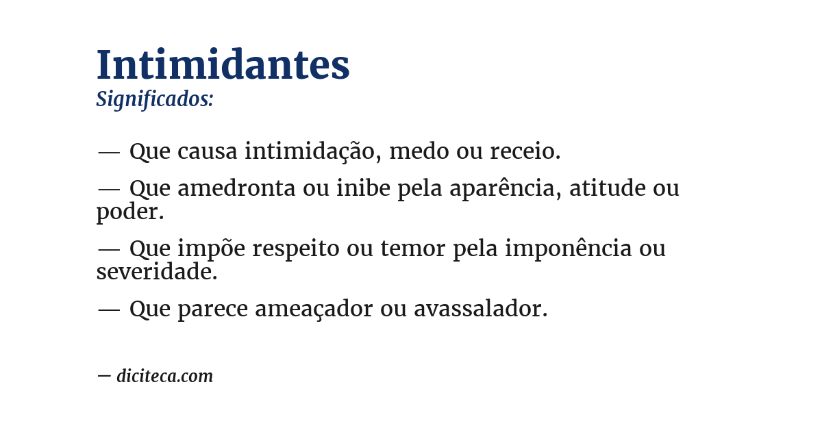 Significado de intimidantes