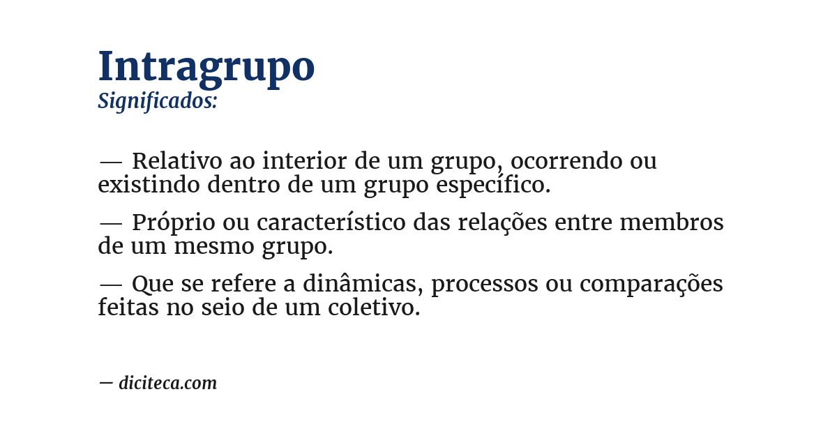 Significado de intragrupo