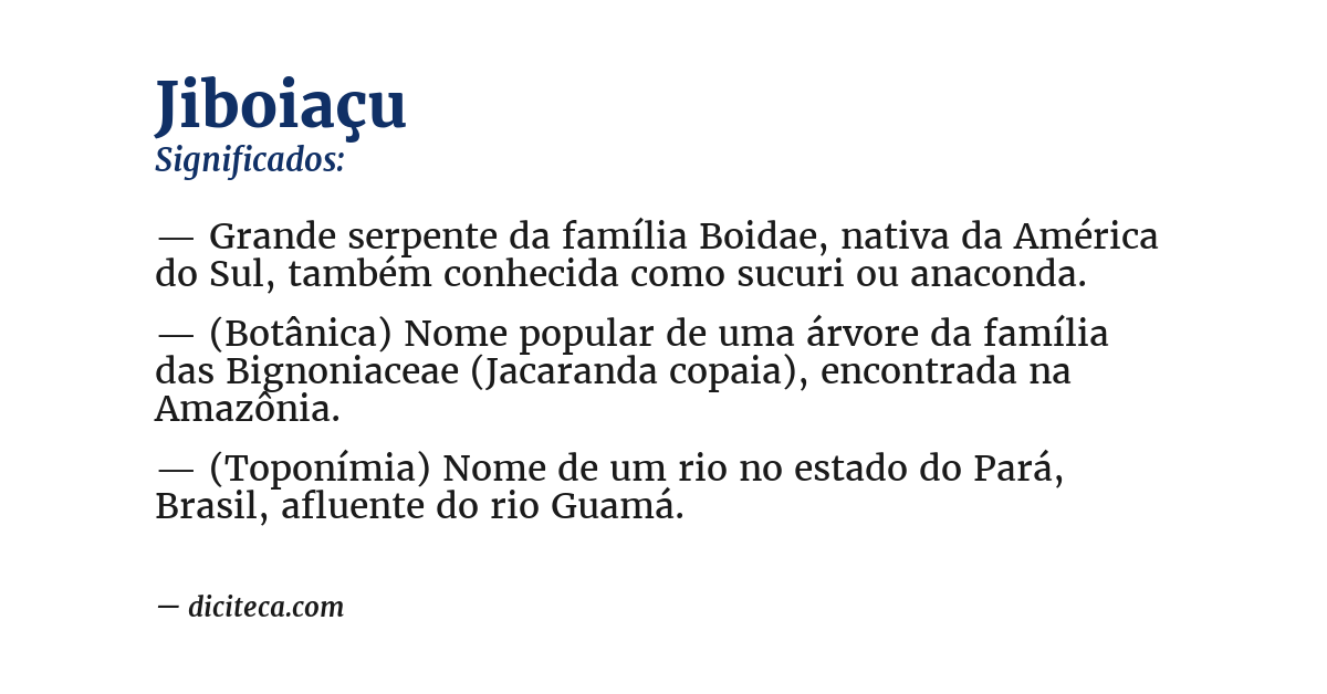 Significado de jiboiaçu