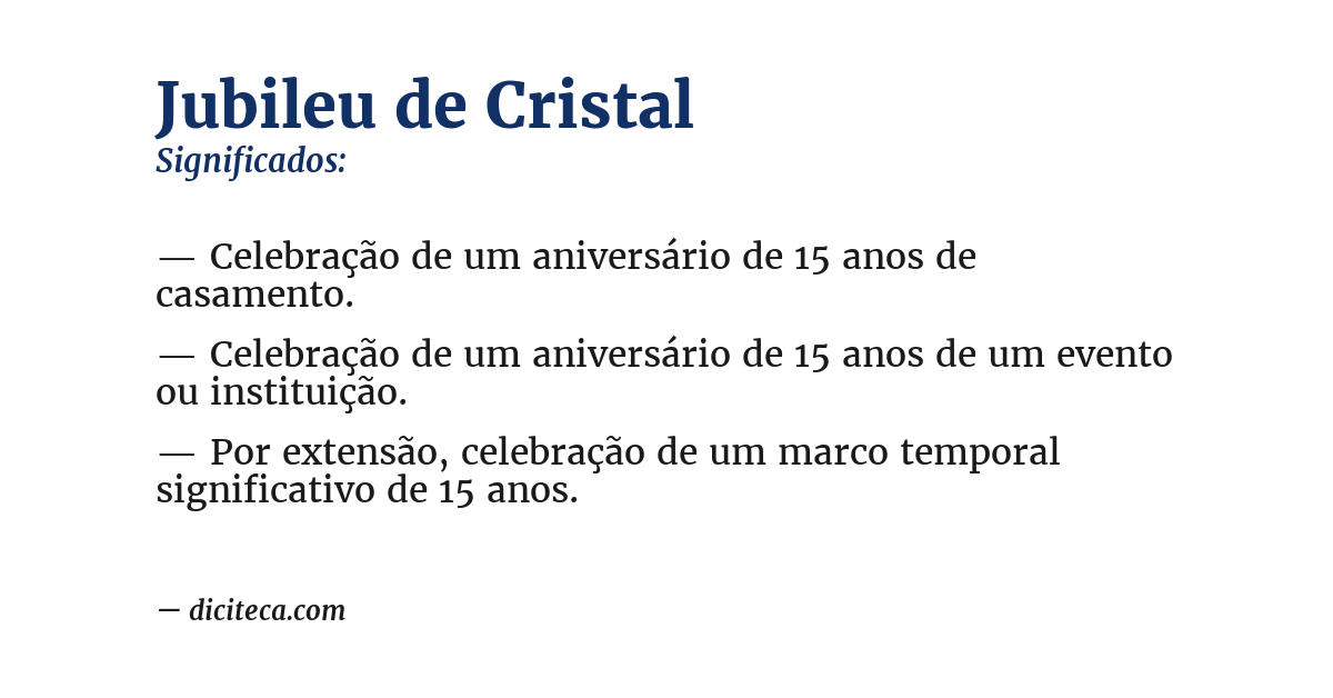 Significado de jubileu de cristal