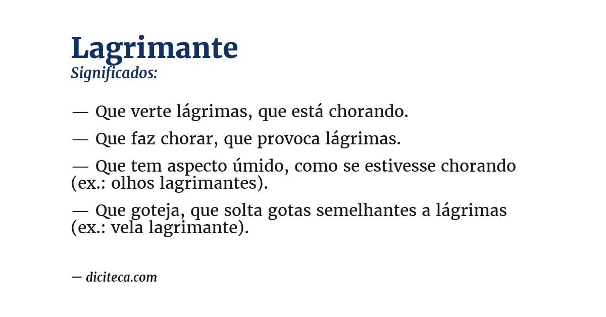 Significado de lagrimante