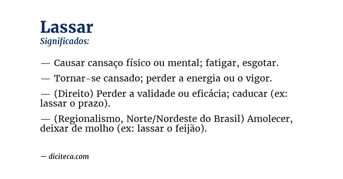 Significado de lassar