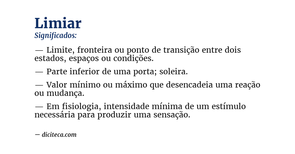 Significado de limiar
