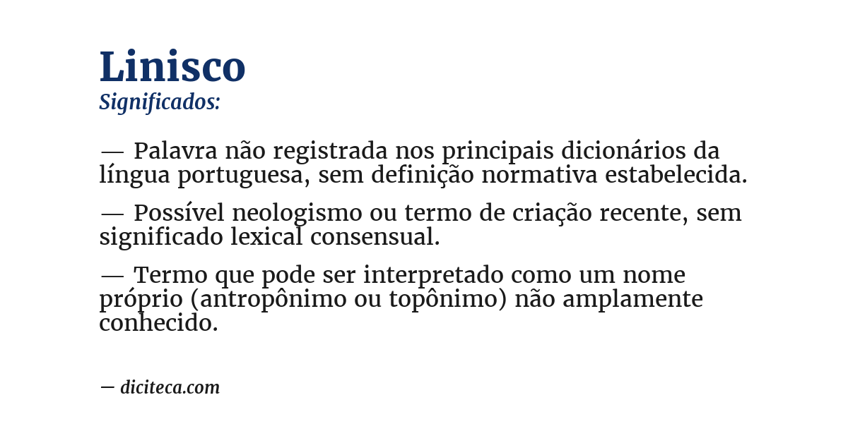 Significado de linisco