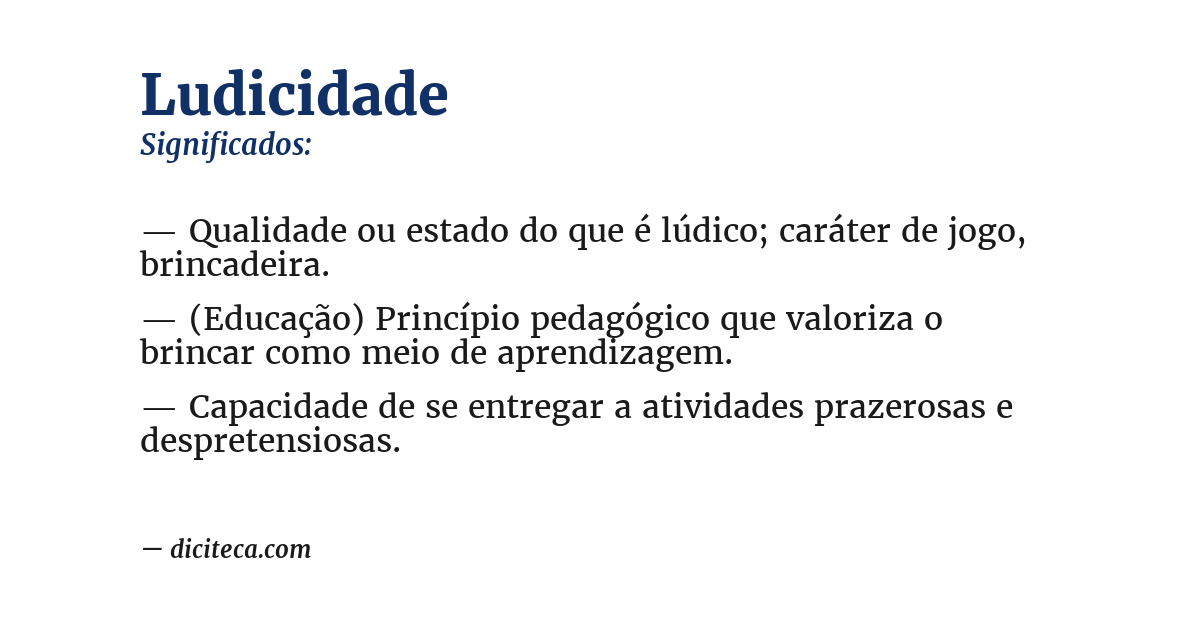 Significado de ludicidade