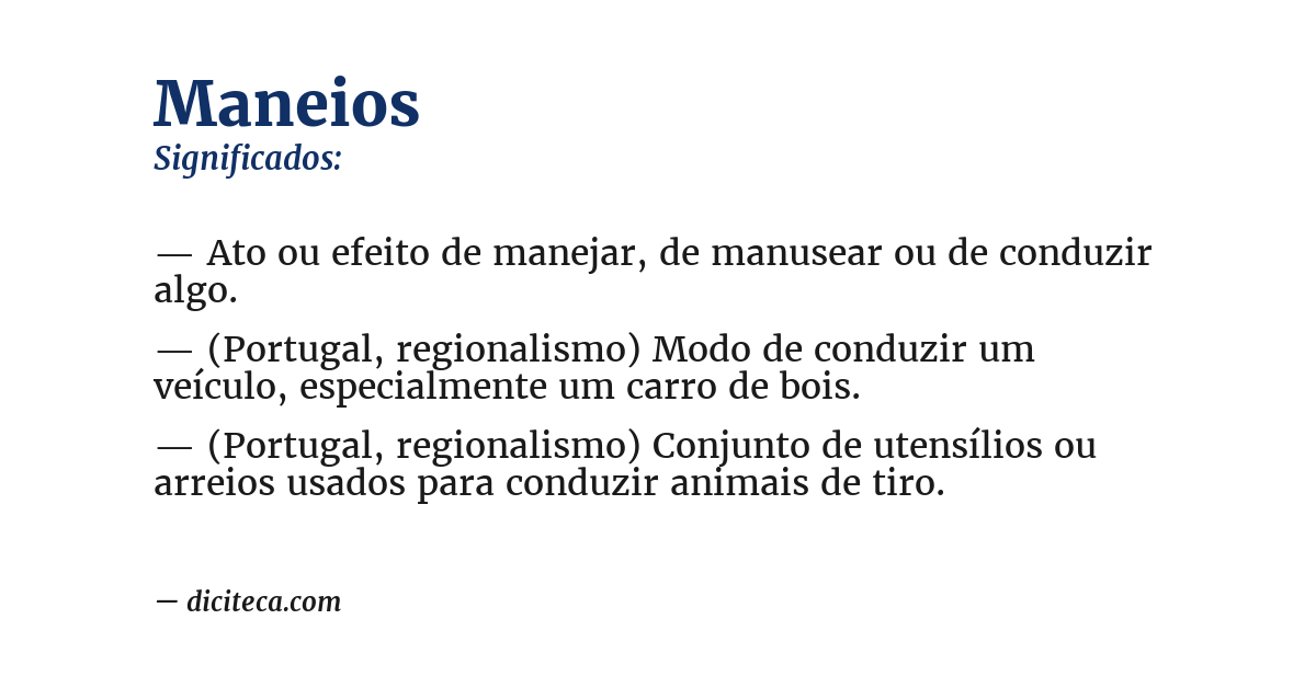 Significado de maneios