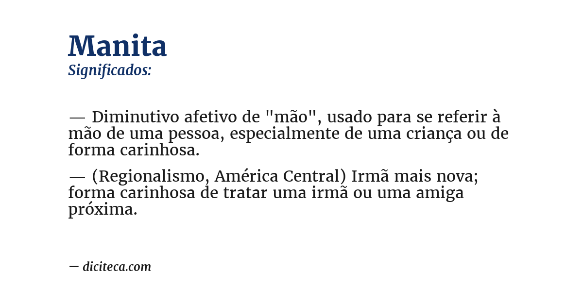 Significado de manita