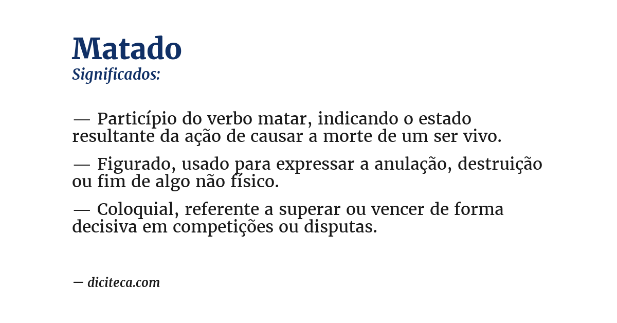 Significado de matado