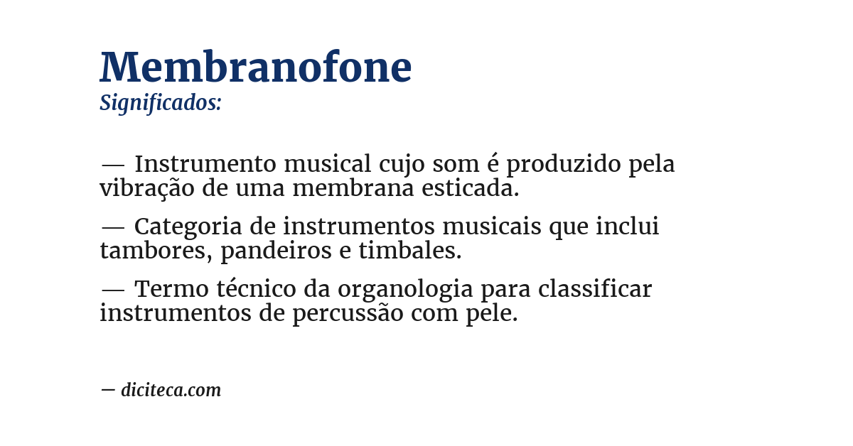 Significado de membranofone