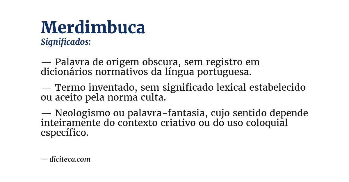 Significado de merdimbuca