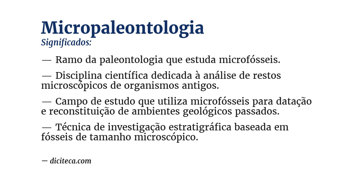 Significado de micropaleontologia