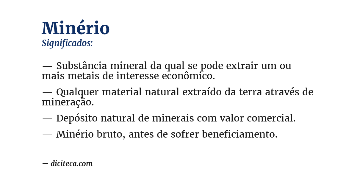 Significado de minério
