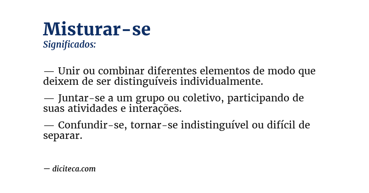 Significado de misturar-se