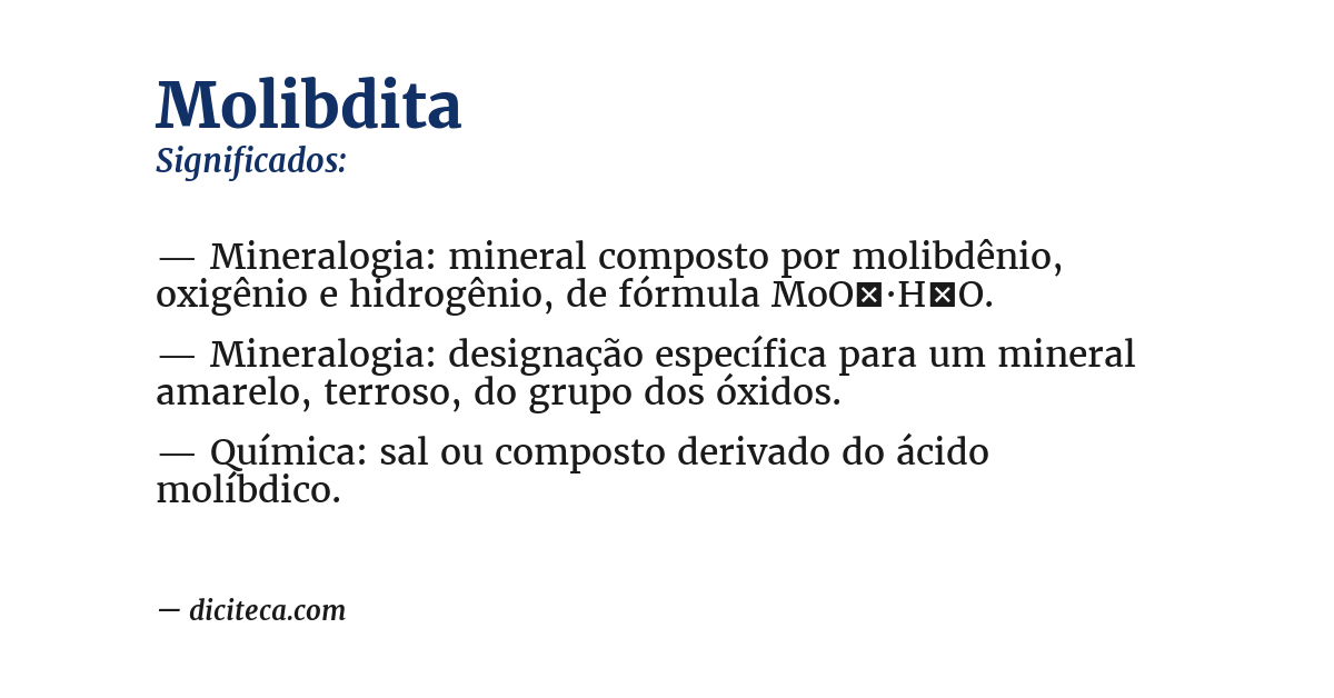 Significado de molibdita