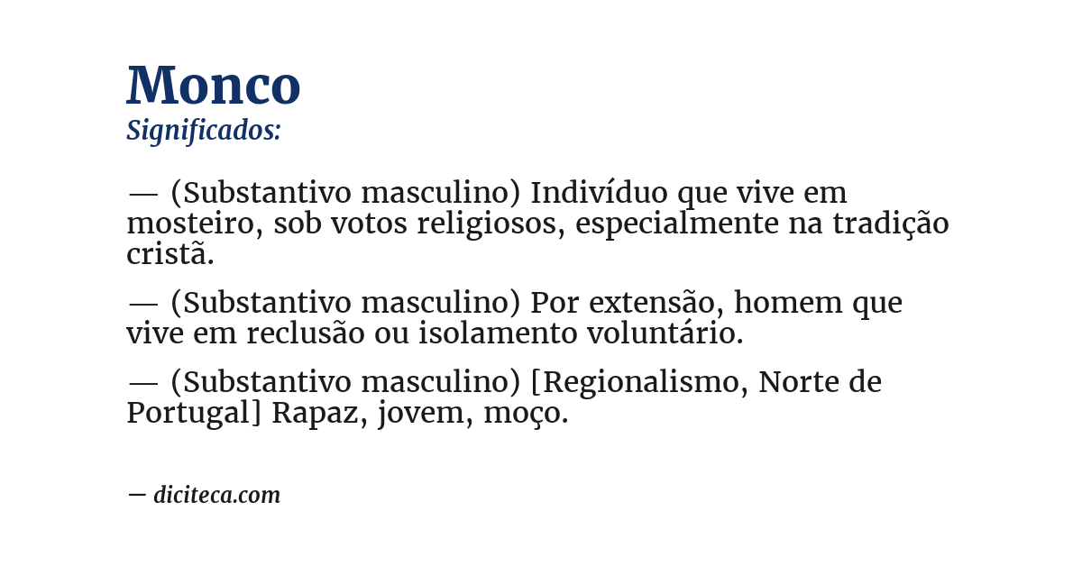 Significado de monco