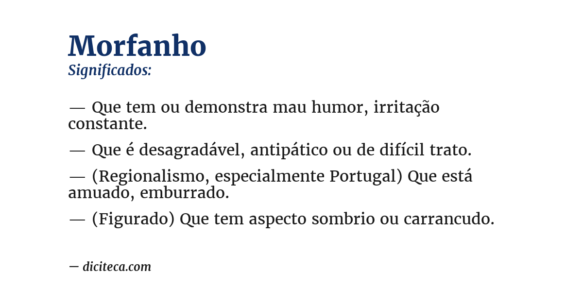 Significado de morfanho