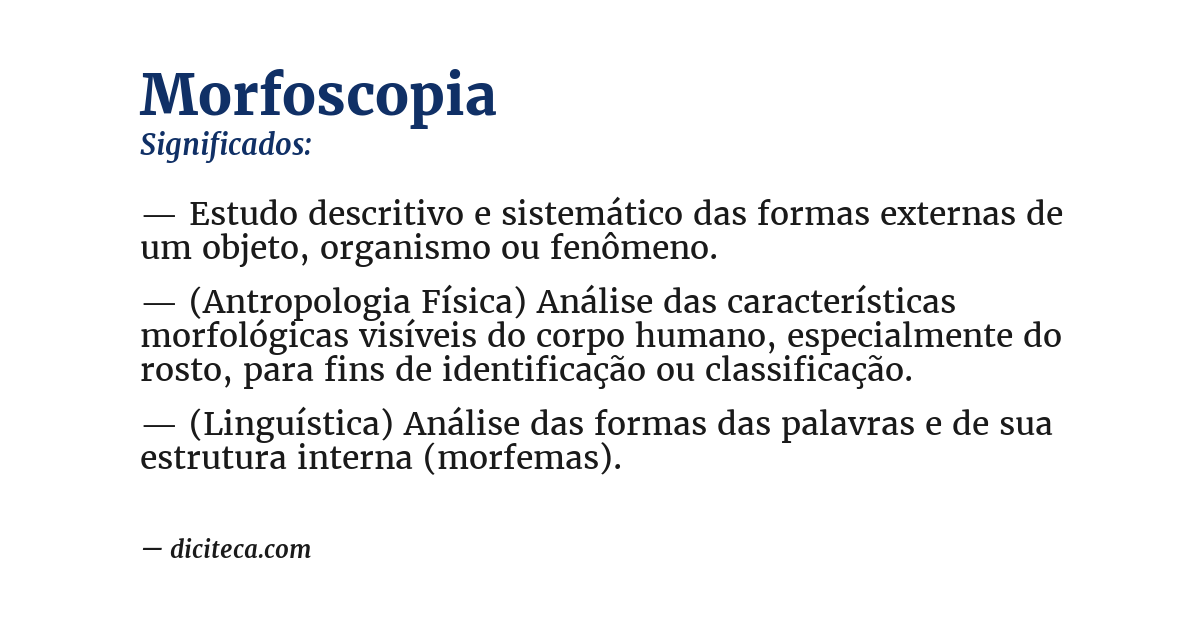 Significado de morfoscopia