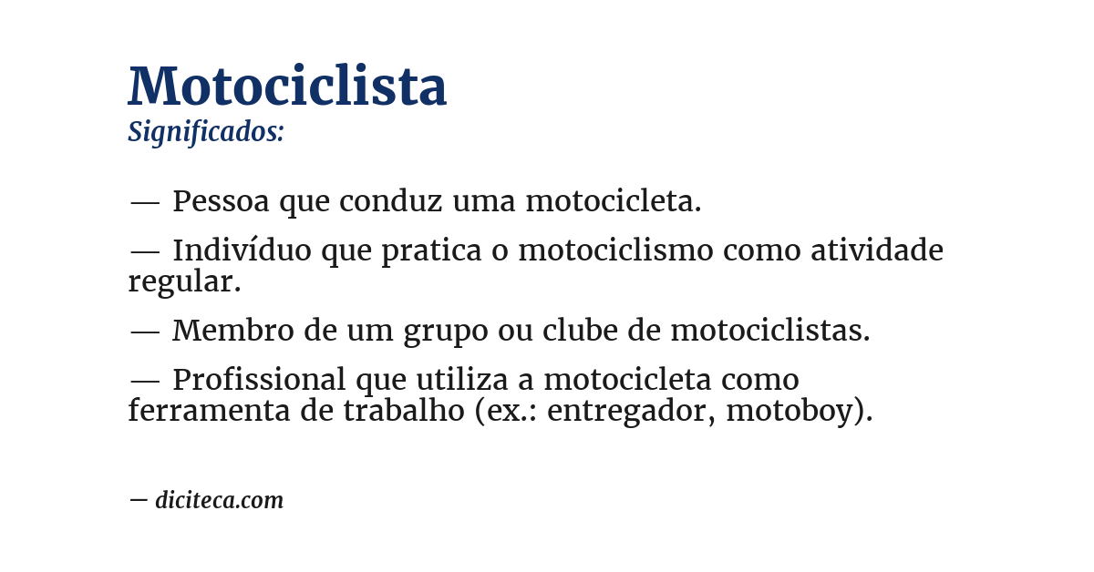 Significado de motociclista