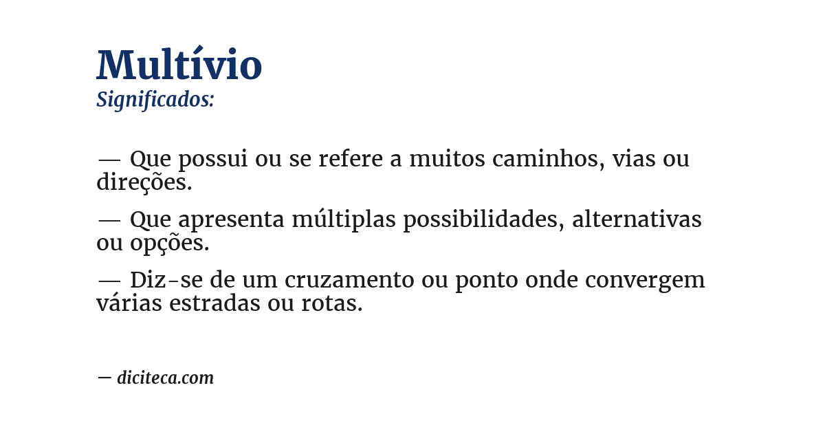 Significado de multívio