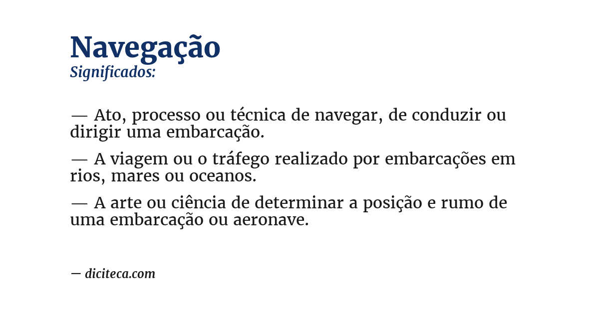 Significado de navegação