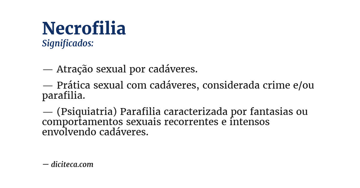 Significado de necrofilia