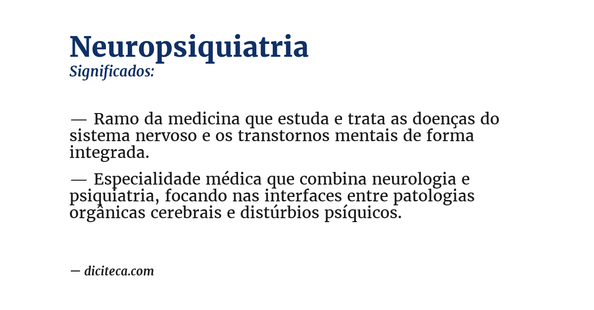 Significado de neuropsiquiatria