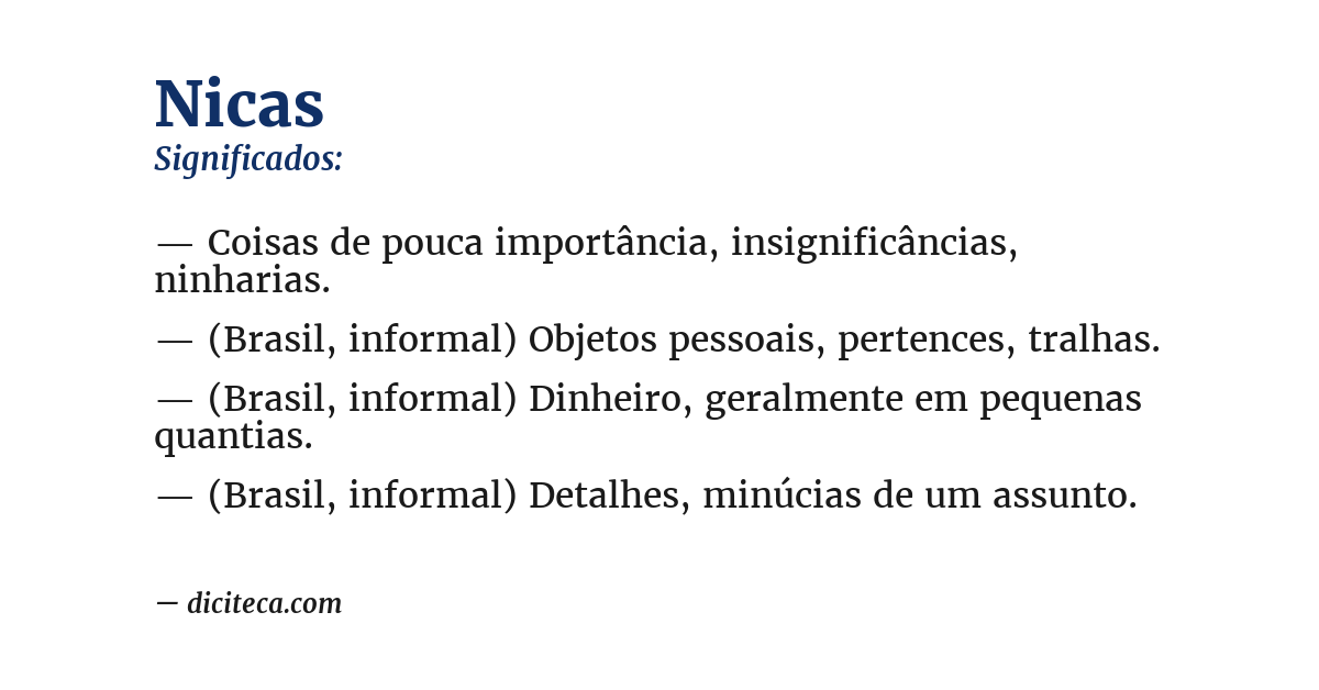Significado de nicas