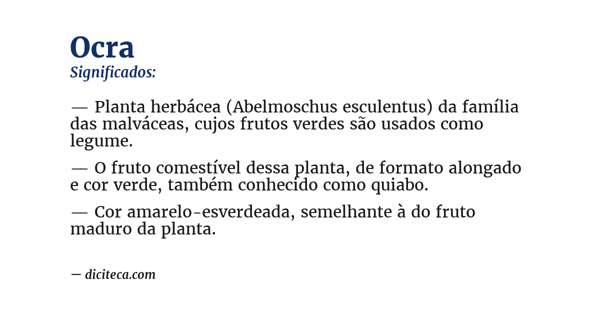 Significado de ocra