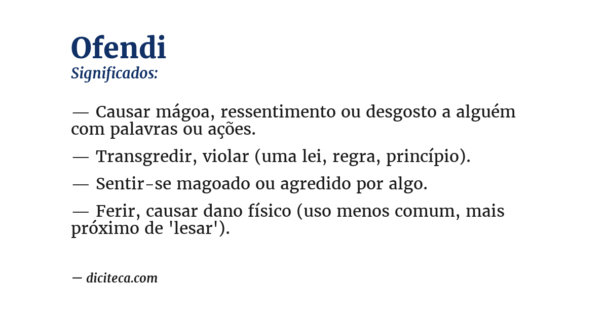 Significado de ofendi