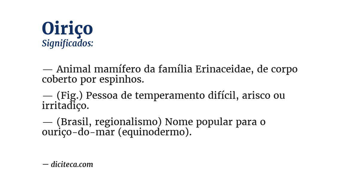Significado de oiriço